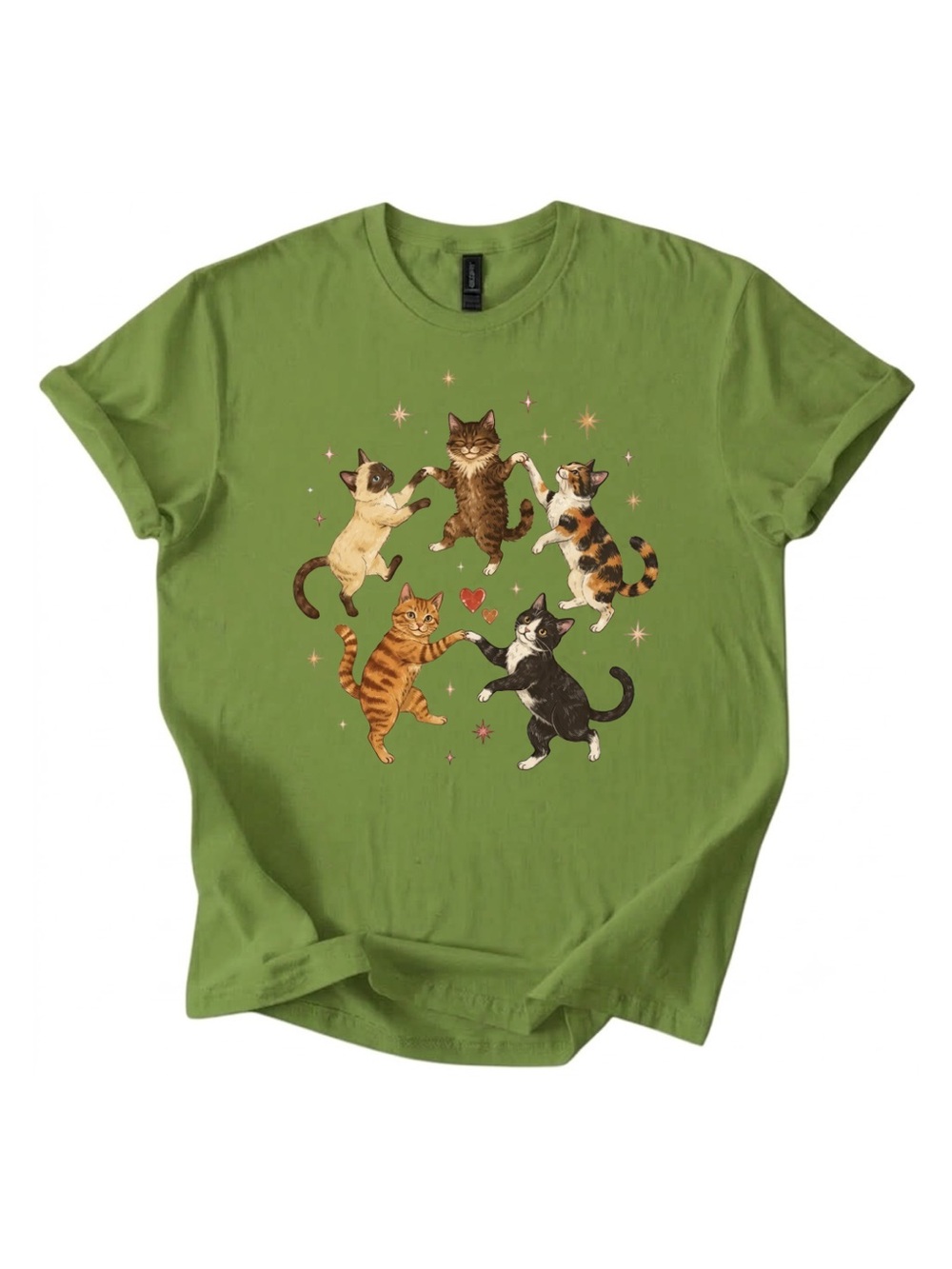 Gildan Cat Dance Graphic T-Shirt - Green